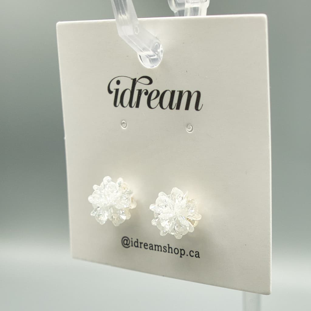 Crystal Flower Stud Earrings - View 2